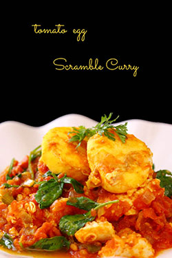 Tomato egg scramble curry